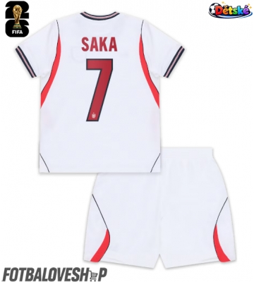 Anglie Bukayo Saka #7 Dětské Domácí Dres MS 2026 Krátký Rukáv (+ trenýrky)